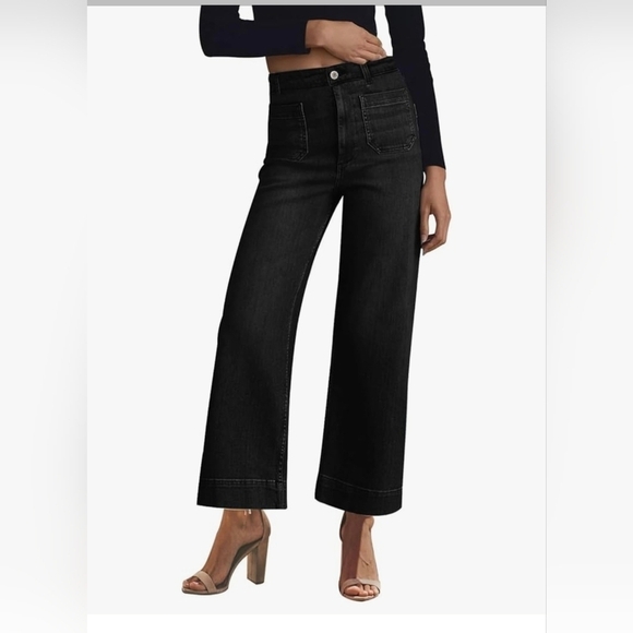 KUNMI Denim - KUNMI Women's Wide Leg High Waisted Stretchy Straight Leg Jeans #1095 NWOT